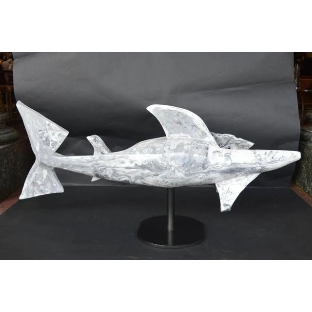 "Neptune" Contemporary Modern Resin Sculpture of a Shark by Mauricio Sorice For Sale In Los Angeles - Image 6 of 9