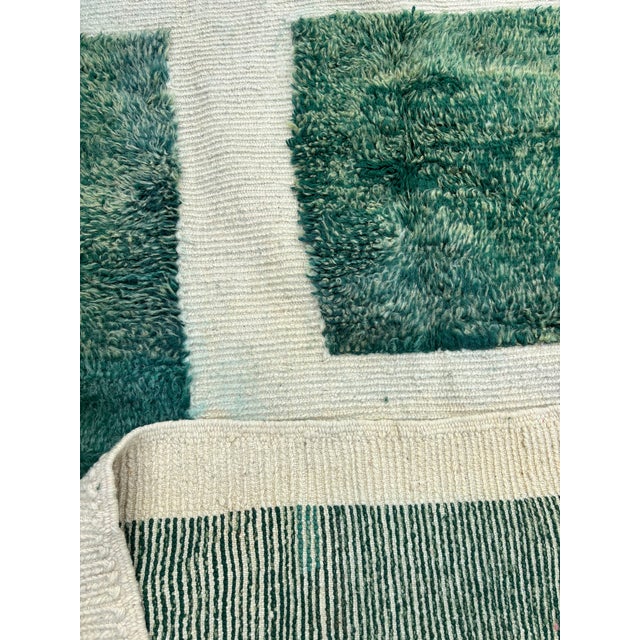 Vintage Green Beni Mrirt Grid Pattern Rug, 2010s For Sale - Image 10 of 11