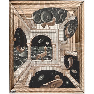 MC Escher, Metaphysics, Facsimile of Original Engraving For Sale