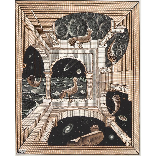 MC Escher, Metaphysics, Facsimile of Original Engraving For Sale