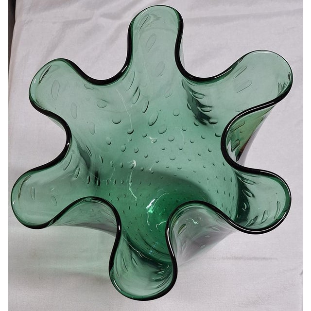 Italian Handmade Glass Vase, 1970s For Sale - Image 4 of 6
