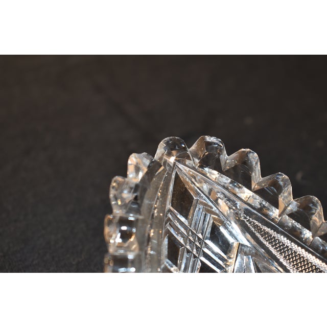 Transparent Circa 1920's Cut Glass Serving Dish For Sale - Image 8 of 10