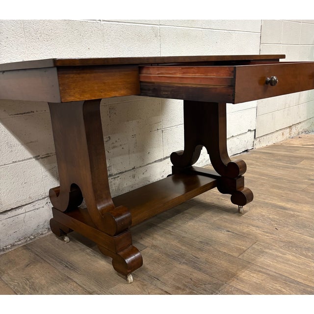 Antique American Empire Style Library Table Server Desk For Sale - Image 11 of 12