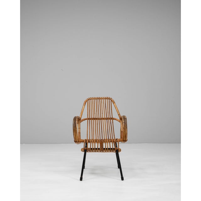 Early 20th Century French Bamboo Armchair With Metal Frame For Sale - Image 16 of 18