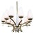 Mid-Century Modern Brass and Opaline Glass Chandelier, France, 1950s For Sale - Image 15 of 15