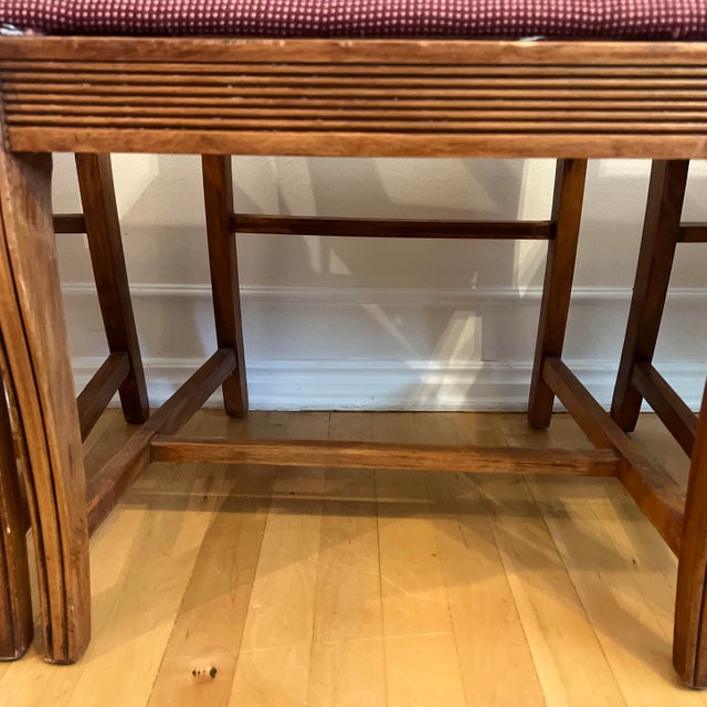 Wood Vintage Harpback Duncan Phyfe Style Mid Century Chairs For Sale - Image 7 of 9