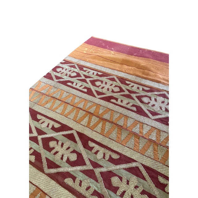 Textile Embroidered Palembang Songket Sarong South Sumatra, Indonesia Mid 20th Century For Sale - Image 7 of 8