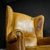 Vintage Tan Leather Wingback Armchair For Sale - Image 4 of 7