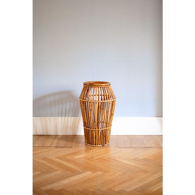 Light-Finish Rush Umbrella Stand, Italy, 1970 For Sale - Image 10 of 10