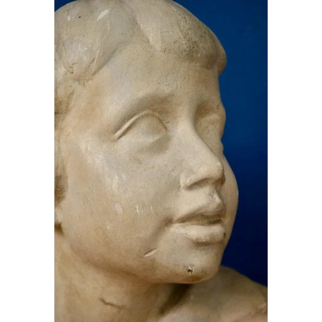 Boho Chic Plaster Children's Bust, 1926 For Sale - Image 3 of 9