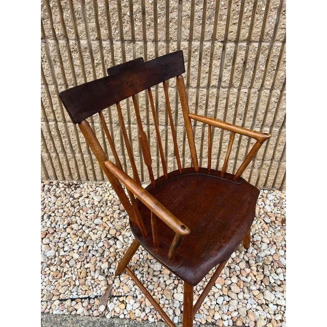 Brown American Pine and Cherry Armchair. 19th Century For Sale - Image 8 of 12