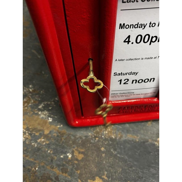 Metal Post Box in Bright Red For Sale - Image 11 of 12