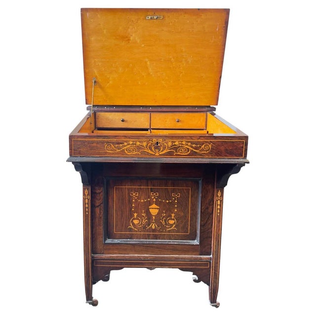 Antique Victorian Davenport Desk by W.J. Mansell, 1870 For Sale - Image 9 of 17
