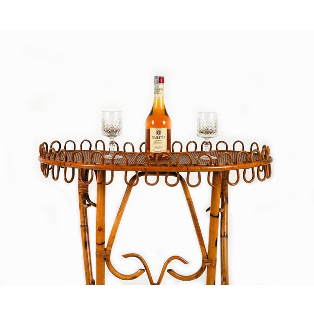 Mid-Century Rattan and Bamboo Console Table by Franco Albini, 1960s For Sale - Image 15 of 18