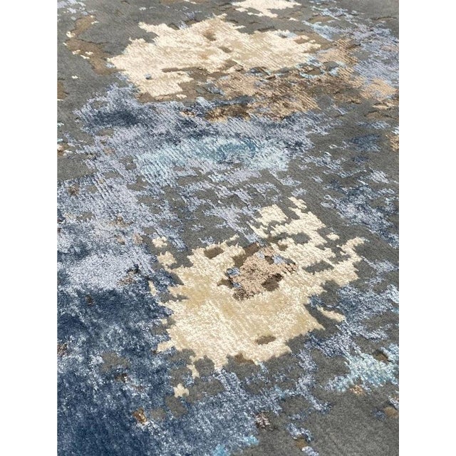 Exact Size: 9'1" x 12'1" Color: Brown Age: New Materials: Wool, Bamboo Silk Construction: Hand Knotted Origin: India