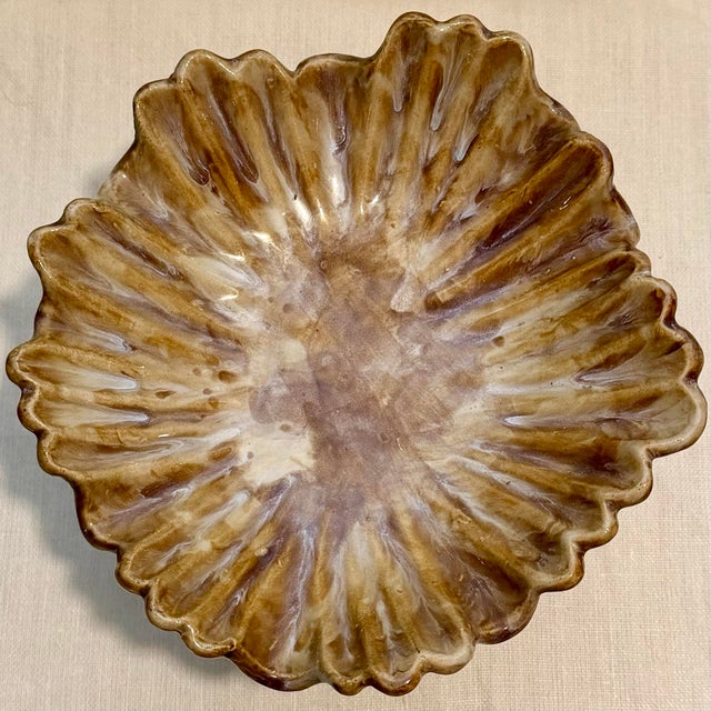 Late 20th Century Majolica Style Monkey Shell Cachepot Bowl For Sale - Image 10 of 12