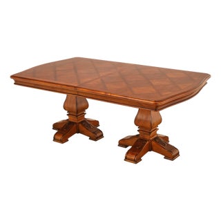 Ethan Allen Tuscany Verona Double Pedestal Extendable Dining Table For Sale