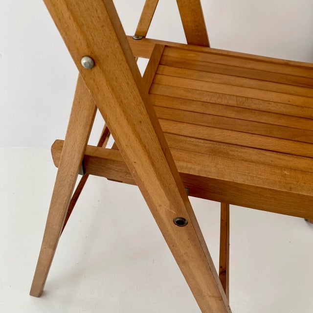 Chestnut Vintage Wood Folding Chairs, Made in Yugoslavia For Sale - Image 8 of 12