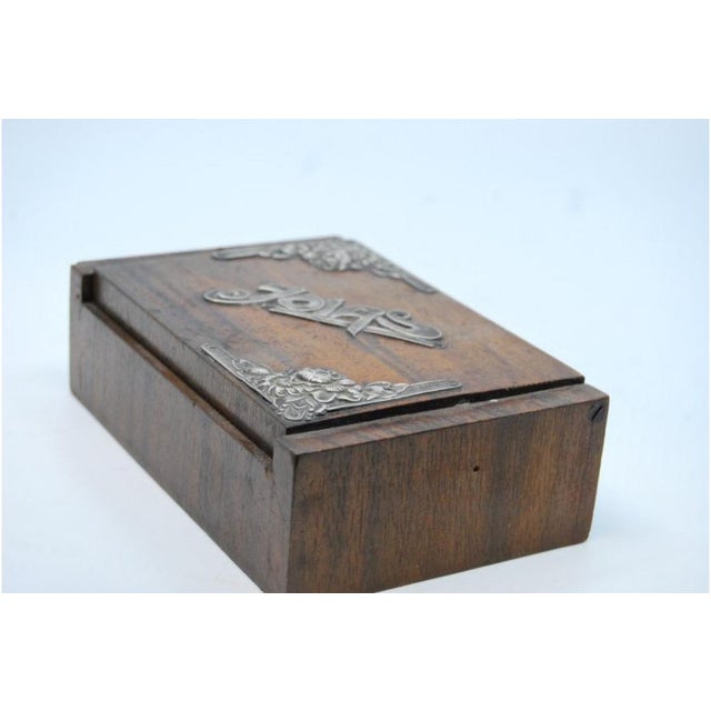 Wooden Jewelry Box with Silver Applications For Sale - Image 3 of 6