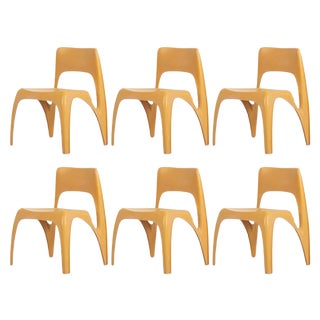 German Stacking Chairs by Preben Fabricius for Interplast, 1970s, Set of 6 For Sale
