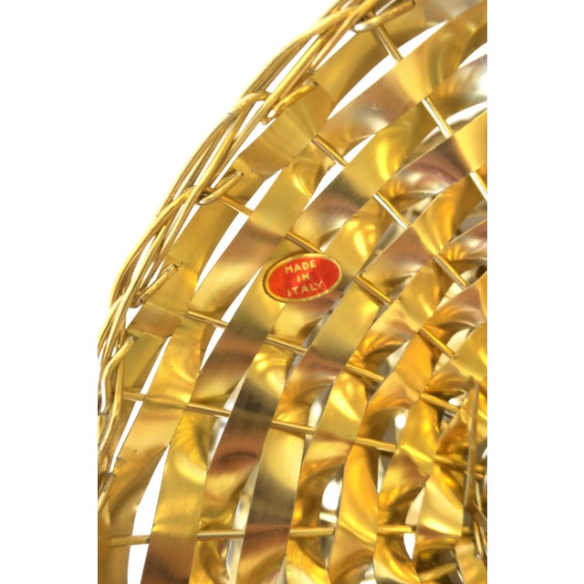 Italian Gold Wire Wicker Compote Basket with Scalloped Edge For Sale - Image 12 of 13