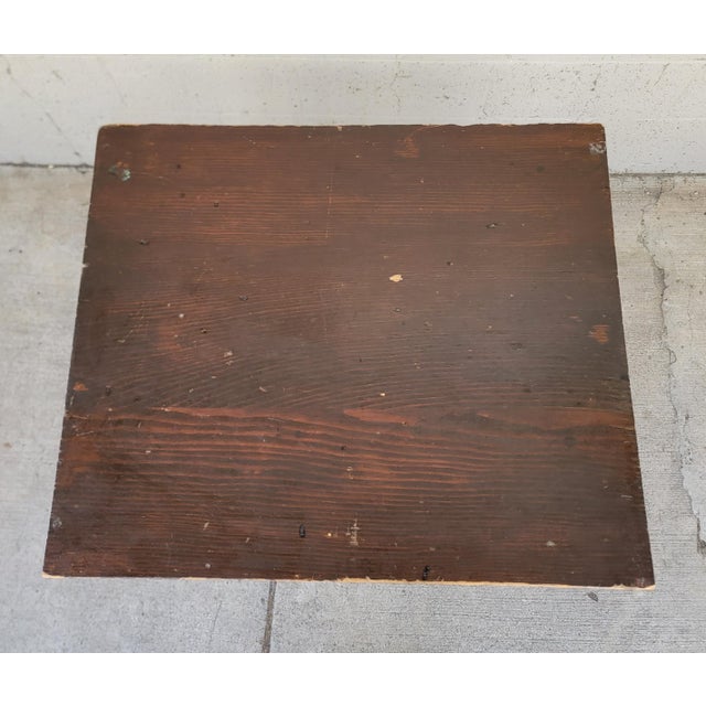 Primitive Farmhouse Style Barn Red Tavern / Work Table For Sale - Image 9 of 12