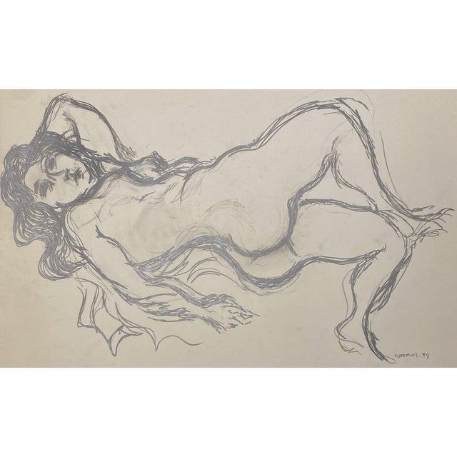 André COTTAVOZ Reclining Nude, 1974 Charcoal drawing Signed and dated in pencil by the artist On vellum format 63 x 90 cm...