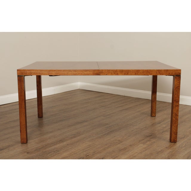Lane Furniture Lane Mid Century Modern Burlwood Expandable Dining Table For Sale - Image 4 of 13