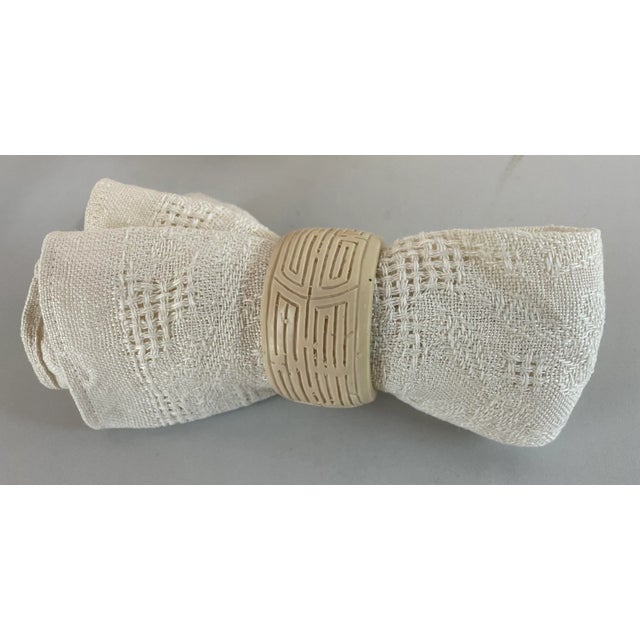 Tribal Vintage Tribal Motif Napkin Rings - Set of 6 For Sale - Image 3 of 5