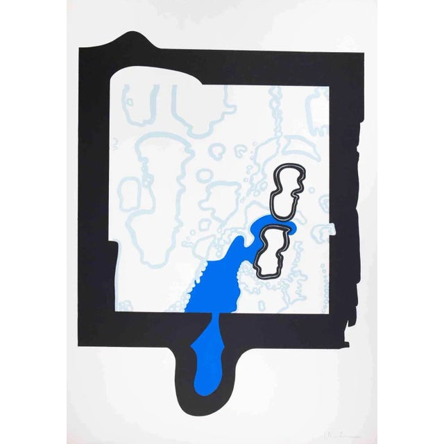 Plinio Mesciulam, Abstract Composition, Original Lithograph, 1973 For Sale - Image 3 of 4