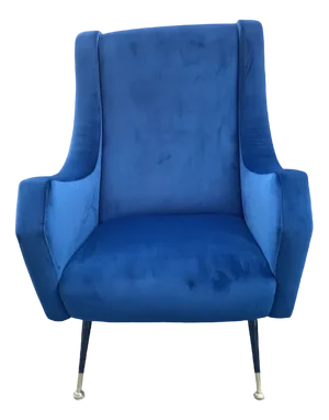 Armchair in Blue Velvet, 1950s