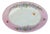 Antique French Large Floral & Butterfly Pink Limoges Porcelain Oval Platter For Sale