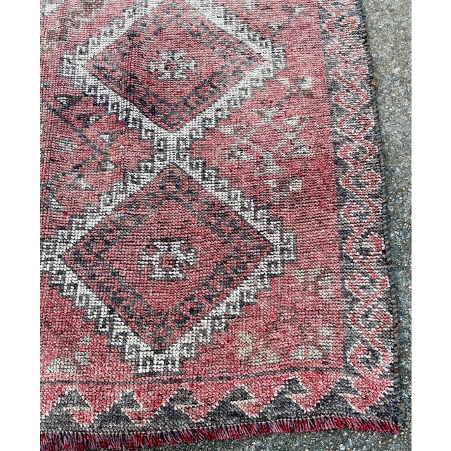 Distressed Hand-Knotted Wool Caucasian Rug 'Reservable' Signed & Dated 1994 For Sale - Image 14 of 18