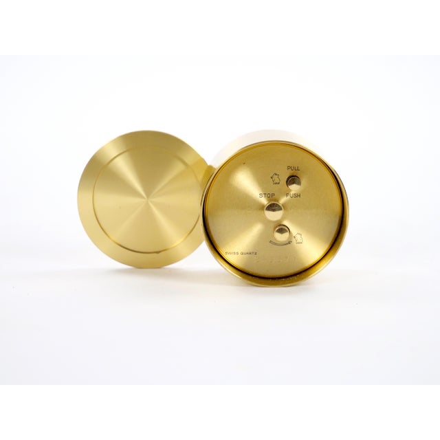 Mid 20th Century Tiffany & Co. Gilt Bronze Round Shape Desk Clock For Sale - Image 9 of 10