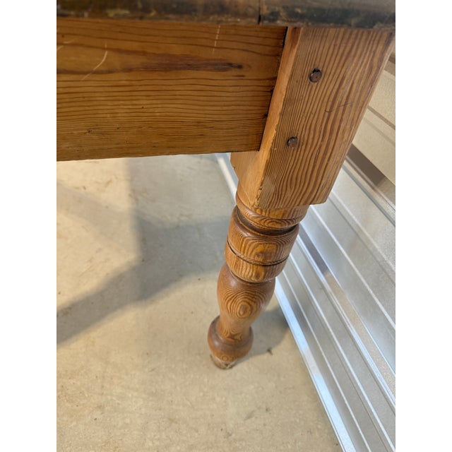Antique Pine Table With One Drawer From England For Sale - Image 12 of 18