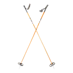 1960s Vintage Sparta Norwegian Bamboo / Leather Ski Poles, Pair