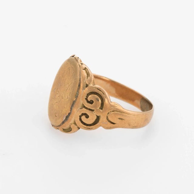 Late 19th Century Antique Victorian Signet Ring 10 Karat Rose Gold ...