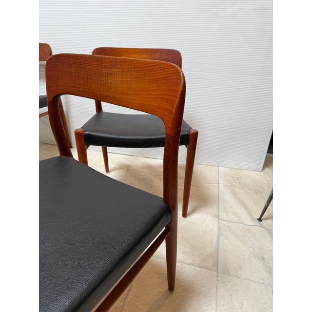 2010s Niels Otto Møller for J. L. Møllers Model 75 Teak Side Chairs, Set of Four For Sale - Image 5 of 12