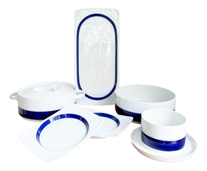 Vintage Brushed Cobalt Ceramic Tableware Set from Rosenthal, 1970s, Set of 6