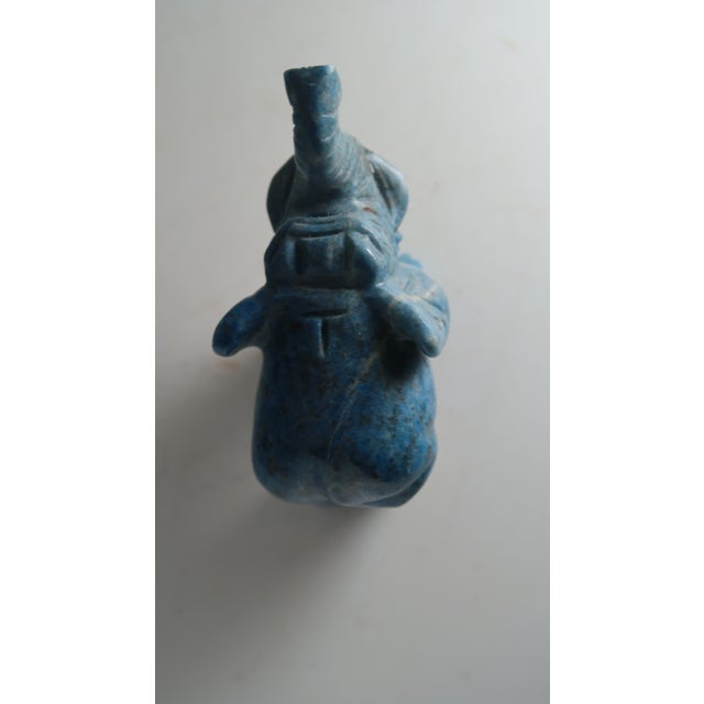 Hand-Carved Miniature Elephant of Naturally Occurring Blue and Brown Sodalite Stone For Sale - Image 12 of 12