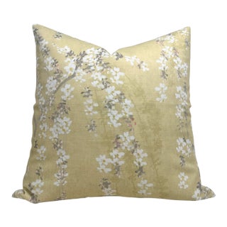 Weeping Willow Pillow Cover in Gold, 22x22 Pillow For Sale