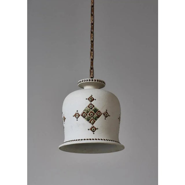 1960s Danish Modern Stoneware Pendant Lamp attributed to Still Keramik, 1960s For Sale - Image 5 of 12