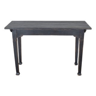 Rustic French Painted Console Table with Square Legs, circa 1910 For Sale