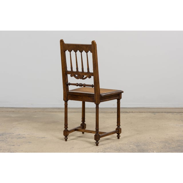 19th Century French Louis XIII Style Walnut and Cane Dining Chairs - Set of 8 For Sale - Image 13 of 18