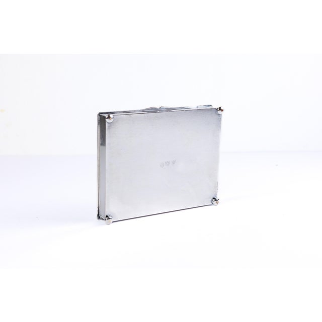 1950s 1950s Silver Covered Box With Crest For Sale - Image 5 of 6