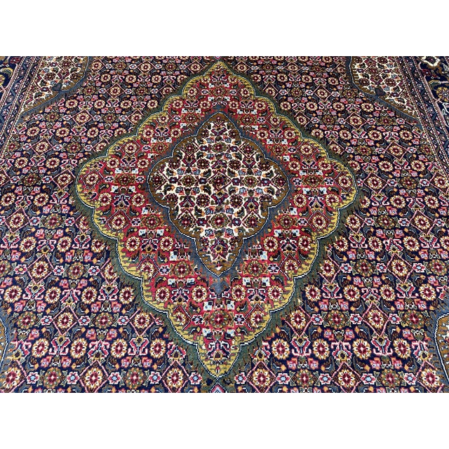 Textile Multicolor Tabriz Mahi Hand-Knotted Wool Rug - 6'5" X 9'9" For Sale - Image 7 of 12