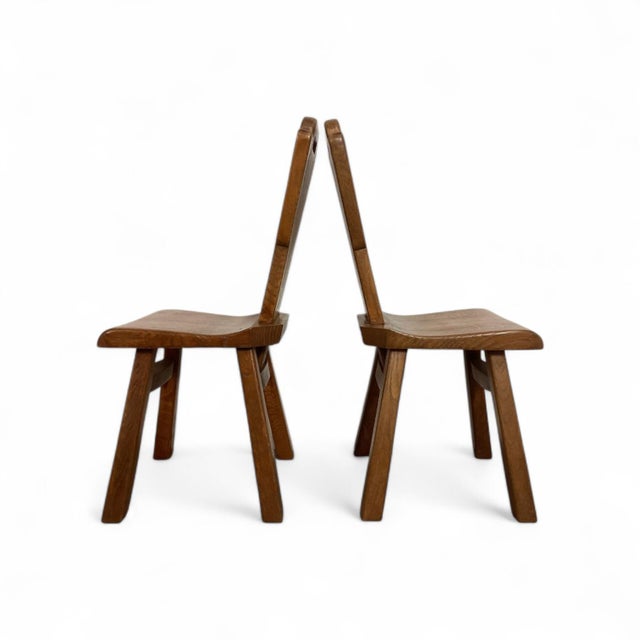 Mid-Century Brutalist Dining Chairs, Belgium, 1970s, Set of 4 For Sale - Image 5 of 9