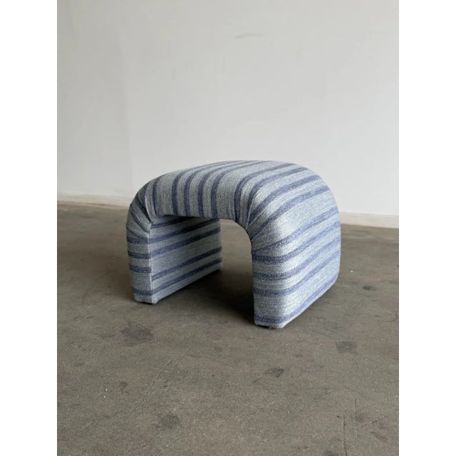 Textile Handcrafted Striped Waterfall Stool For Sale - Image 7 of 12