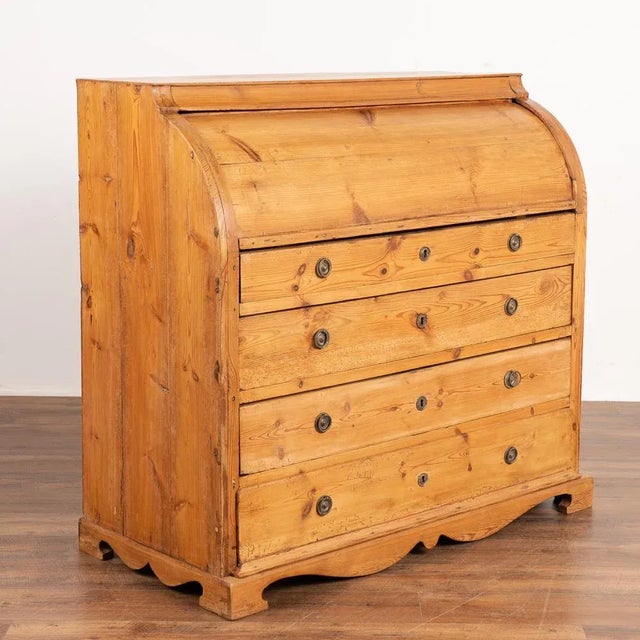 Antique Pine Roll Top Desk Bureau From Sweden Circa 1840 Chairish