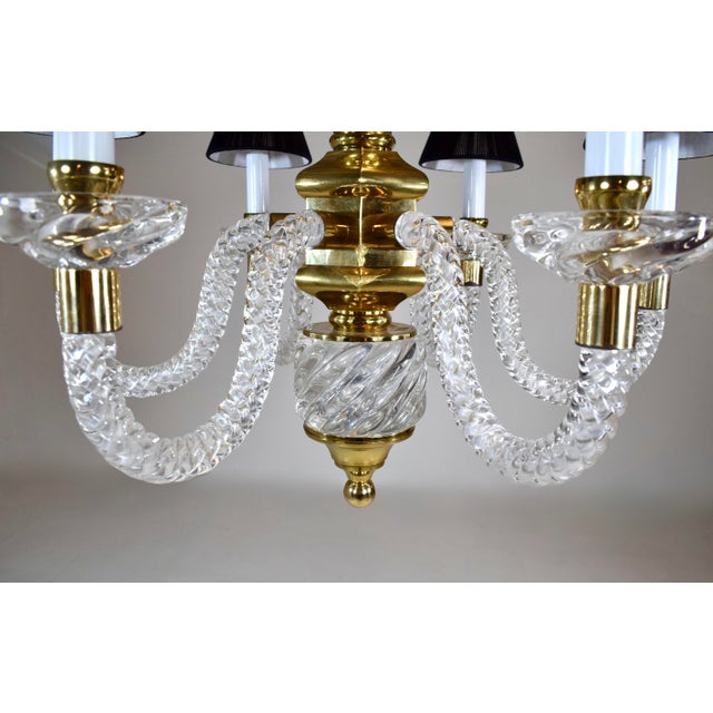 Mid 20th Century Superb Italian Murano Twisted Rope Glass Chandelier After Barovier and Toso For Sale - Image 5 of 12